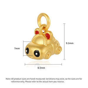Colgante de oro con forma de coche de Panda lindo de diseño único accesorios de joyería de gama alta colgante de oro sólido de oro de 24 quilates - Product Image 2
