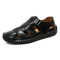 Nouveaux modèles sandales simples de haute qualité pour hommes en cuir véritable bout en caoutchouc été en plein air été ville chaussures de jogging grand 47 48