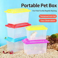 Boîte de transport transparente pour petits animaux, cage portable pour hamster et tortue, boîte de transport mini incassable pour l'élevage à domicile et en extérieur