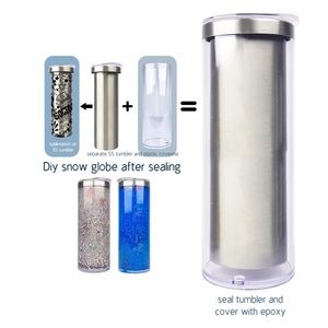 Gobelet de voyage isotherme sous vide à double paroi de 20 oz en acier inoxydable, style globe à neige, pour adultes, avec couvercles - Product Image 1