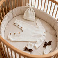Set di Abbigliamento per Neonati Pinuotu, Body in Cotone Biologico, Tutine, Cappellini, Scarpine con Ali, Confezione Regalo, Essenziali per il Neonato