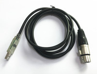 Adaptador de interfaz USB a DMX, convertidor RS485, serie, 3 pines, XLR, LED, DMX512, Software Freestyler, PC a Control de escenario, Cable atenuador
