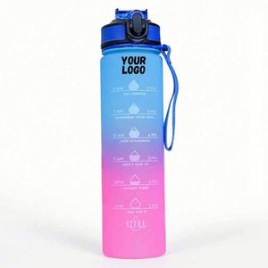 Hot Sale Portable Outdoor Water Bottle <b>Plastic</b> Tritan Water Drink Jug Hiking Motivational Water Bottle - Product Image 1