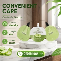 Pochette de voyage personnalisable à bec verseur indépendant, rechargeable, pour sous-conditionnement de lotion, crème pour les yeux et le visage, shampoing, gelée, nouilles, emballage biodégradable
