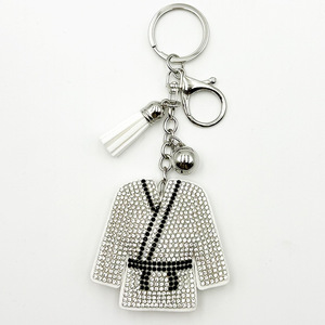 Sabuk Pita Taekwondo Berhias Berlian Imitasi & Gantungan Kunci Seragam Kristal, Aksesoris Tas Seni Bela Diri, Karate, Jiu Jitsu, Judo, Souvenir <span class=keywords><strong>Gi</strong></span>, Hadiah - Product Image 2