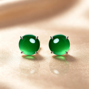 FYED 10MMT ต่างหูแบบติดหูประดับด้วยโลหะผสมเคลือบทองสีเขียวธรรมชาติ - Product Image 3