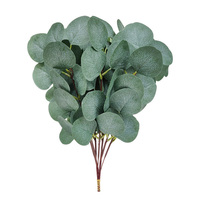 Feuilles d'eucalyptus artificielles d'eucalyptus, 12 pièces, fausses feuilles d'argent, plante dans les branches de couleur grise et verte d'eucalyptus, vente en gros