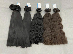 TOP CALIENTE: Nuevo diseño de extensión de cabello de trama atada a mano Color de moda superior Super doble dibujado calidad Natural recto por Genius Weft - Product Image 3