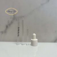 En stock – Pipette compte-gouttes en verre lisse doré brillant 18/410 avec compte-gouttes en aluminium doré