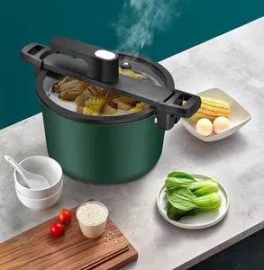 Produk Baru Alat Masak Tekanan Mikro Panci Sup Panci Penanak Tekanan dengan Pegangan Die-Cast Besi Cor dan Paduan Aluminium