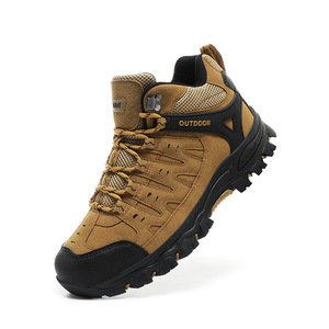 Botas de senderismo de caña alta antideslizantes y resistentes al desgaste para hombre, botas de trabajo para todas las estaciones, botas de tobillo para senderismo al aire libre. - Product Image 5