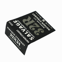 Étiquette tissée personnalisée de luxe en polyester damassé haute densité, imprimée en 3D, pour vêtements, extensions capillaires et perruques