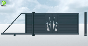 ประตูคานรับน้ำหนักอลูมิเนียมอัลลอยด์ไฟฟ้าแบบไม่มีรางเลื่อนดีไซน์ลายไม้ - Product Image 6