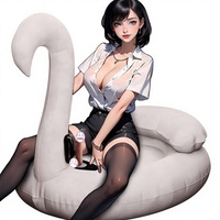 Canapé gonflable en PVC floqué de haute qualité en forme de cygne, tapis d'amour, support multi-positions, mobilier BDSM, jouet sexuel féminin
