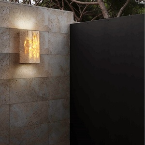 Jardín Patio travertino pared luz exterior impermeable puerta pasillo dormitorio piedra decoración Sconce - Product Image 4