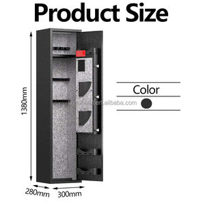 Bon marché Vente en gros Coffre-fort biométrique pour pistolets de luxe en acier personnalisable Coffre-fort pour pistolets à empreintes digitales avec serrure à clé - Product Image 3