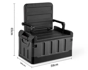 Kotak penyimpanan mobil lipat, 35L/60L mobil dapat dilipat warna hitam bahan jenis asal kotak penyimpanan penggunaan