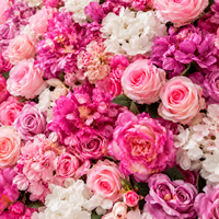 Panel Dinding Bunga Buatan Tangan Mawar Pink Hydrangea untuk Latar Belakang Panggung Pernikahan, Pajangan Acara, Hari Ibu, Natal, Grosir
