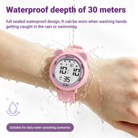 Montre sport numérique pour enfants MINGRUI avec logo personnalisé, motif ours de dessin animé, étanche 30M, rétroéclairage LED silencieux, TPU, 8 couleurs, OEM ODM