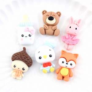Dibujos animados conejo oso zorro Flatback resina cabujón pelo lazos Centro Scrapbooking DIY teléfono funda decoración artesanía Accesorios - Product Image 1