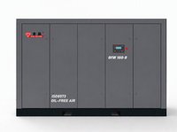 Compresseur d'air industriel à vis sans huile 160KW, type sec, 2 étages, VSD, refroidi par eau, silencieux, OEM