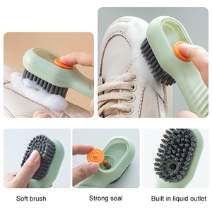 Automatic Liquid Discharge Multifunction Press <b>Shoes</b> Clothes Cleaner Tool <b>Soft</b> Bristles 1/2pcs Plastic Brushes for <b>Shoe</b> Clothes - Product Image 4
