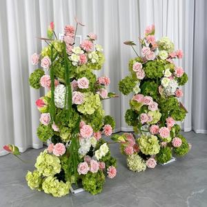 High Quality Pink Green <b>Artificial</b> <b>Flower</b> Arch Cake Tower Wedding Christmas Decoration Hydrangeas <b>Flowers</b> <b>Artificial</b> Floral Ball - Product Image 3