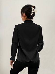 Yiwu Fangxin fabbrica che vende camicetta abbottonata a maniche lunghe camicia formale da donna bianca in pizzo da ufficio - Product Image 2
