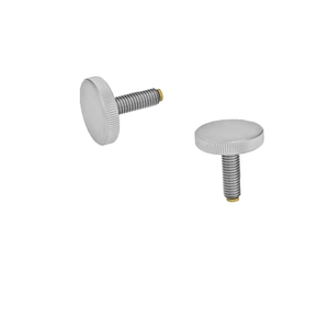 Vis à molette moletées de précision, finition argentée, corps en aluminium, pointes en laiton, acier inoxydable, ISO métrique 40mm - Product Image 1