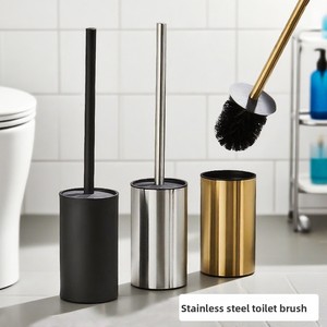<span class=keywords><strong>Brosse</strong></span> de nettoyage pour toilettes murale ronde en acier inoxydable 304 couleur <span class=keywords><strong>laiton</strong></span> avec logo personnalisé pour salle de bain et usage domestique - Product Image 5