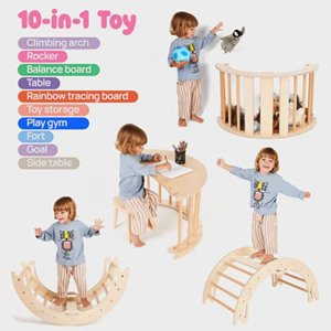 Muro de Escalada Montessori, Estructura de Madera en Forma de A, Escalera de Escalada, Juego Suave, Ecológico, Forma Geométrica Moderna para Niños de 2 a 6 Años - Product Image 4