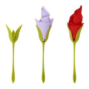 Porte-serviettes en <span class=keywords><strong>origami</strong></span> floral en plastique écologique, design enroulable, pour fêtes, décoration <span class=keywords><strong>de</strong></span> <span class=keywords><strong>table</strong></span> romantique - Product Image 4