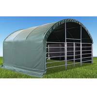 6m x 6m abri bétail tente Structure en acier PVC toit tente Animal hangar moutons abri ombre dôme abri de stockage