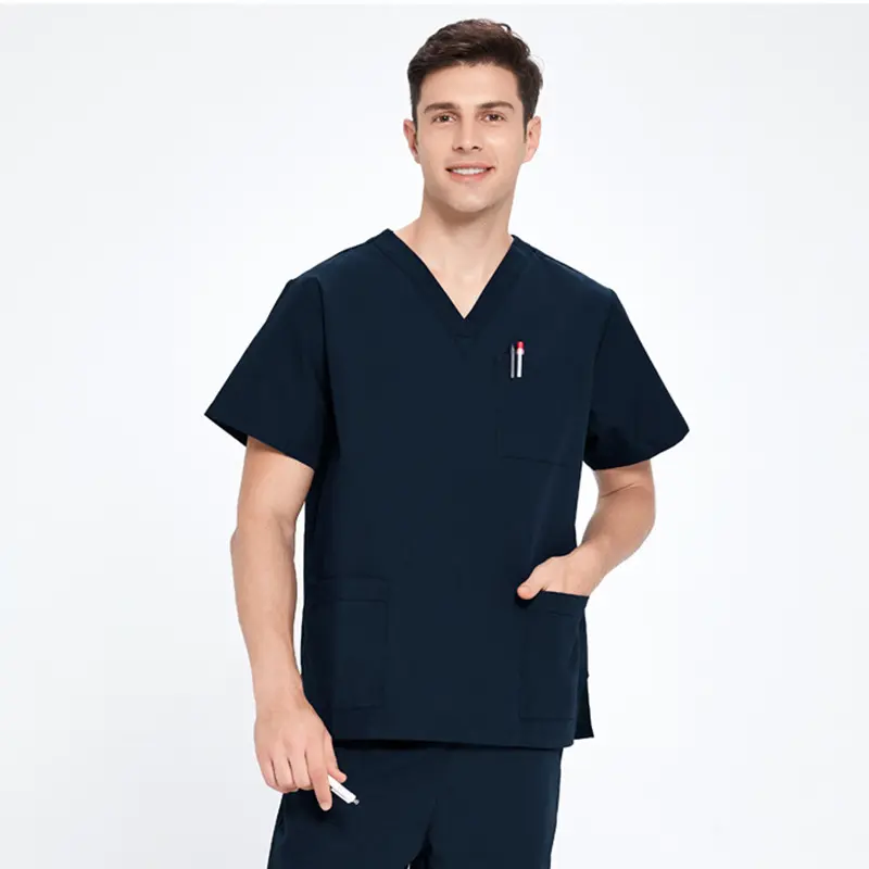 Neue V-Kragen Männer Frauen Unisex Medical Uniform, Krankens ch wester Medical Printed Tops Scrub Yiwu Medical Uniform