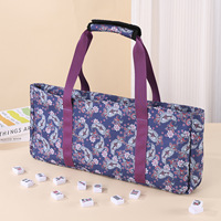 Ensemble de Mahjong Américain de Luxe Moderne Violet à Motif Paisley en Mélamine Grande Capacité, Très Vendu, avec Sac de Voyage pour Divertissement et Camping