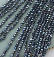 Perles d'eau douce baroques en gros, 4-5 mm, pépites d'eau douce, perles lâches, perles à double lustre, brins de perles pour la fabrication de bijoux