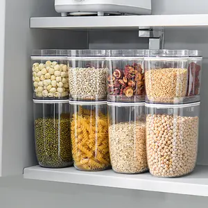 多功能透明bpa免费密封宠物塑料食品密封食品储存容器盒