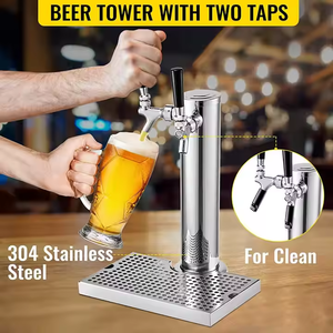 Kit de tour de distribution de bière Kegerator à double robinet, avec robinet double et bac de récupération pour bar à domicile, pour fût de 3 pouces - Product Image 1