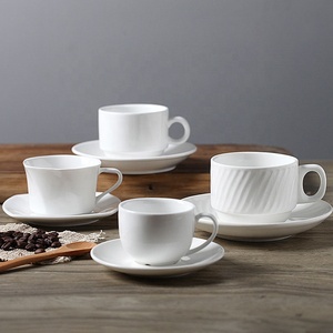 Tazze e piattini da Cappuccino in porcellana tazze da 6 once per tazze da caff<span class=keywords><strong>è</strong></span> Latte moka e t<span class=keywords><strong>è</strong></span> Demitasse - Product Image 5