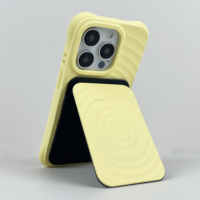 Support de carte magnétique en silicone léger pour iPhone, support de téléphone portable en silicone, nouvelle coque de téléphone portable avec design ondulé