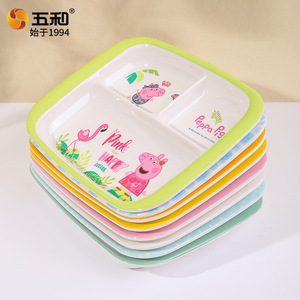 Five And Harmony Childrens Melamine Divided Plate 3 Compartment Cartoon Design For 2-4 Years Kids Dining Tray - Product Image 3