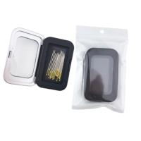 Petite boîte de rangement magnétique noire pour aiguilles, accessoire de couture simple pour la broderie et la couture à la main