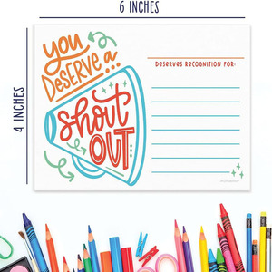 Shout Out <b>Cards</b> For <b>Teachers</b> Students Recognition Reward Paper Postcards Study Use Digital Printing Art Design - Product Image 4