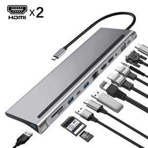 Hoge Kwaliteit <span class=keywords><strong>Hub</strong></span> <span class=keywords><strong>Usb</strong></span> Type C 12 In 1 Met 2 Hdmi En <span class=keywords><strong>Usb</strong></span> <span class=keywords><strong>Hub</strong></span> Met Voeding 12 In 1 <span class=keywords><strong>Usb</strong></span> C <span class=keywords><strong>Hub</strong></span> Voor Laptop - Product Image 3