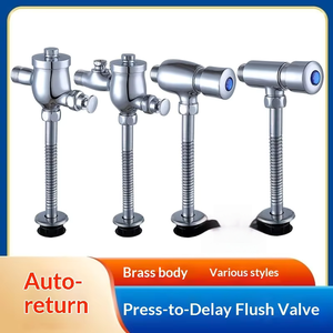 Vanne de chasse d'eau murale moderne en laiton pour urinoir, à commande manuelle, à fermeture automatique, chromée, avec temporisation, pour robinet d'urinoir - Product Image 2