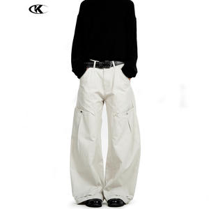 <span class=keywords><strong>Pantalon</strong></span> décontracté à jambes larges 11KN, neutre, de haute qualité, design rétro et simple, amincissant, multi-poches, <span class=keywords><strong>pantalon</strong></span> cargo ample - Product Image 1