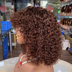 Perruque à frange bouclée de luxe super double tirée polyvalente, usage quotidien, fête, volume complet, cheveux humains - Product Image 2