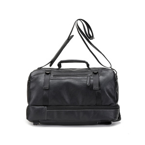 Men's PU Leather <b>Backpack</b> Large Capacity 17 Inch Laptop Bag Business Travel Solid Color Black Coffee <b>Brown</b> - Product Image 3