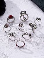 9 Pcs Gothique Vampire Ring Set Spider Snake Skull Skeleton Stacked Rings for Women Alloy Fashion Halloween Jewelry Anniversaries