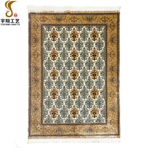 YUXIANG 6x9ft Pure Silk Rugs Hand-knotted Hereke Silk Carpets Oriental Persian Rug